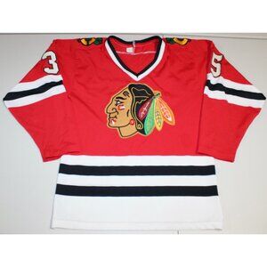 NHL Hockey Vintage Chicago Blackhawks Sewn #35 Jersey Small Maska Superfil